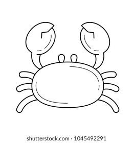 Crab line icon isolated on white background. Vector line icon of healthy seafood - crab for infographic, website or app.