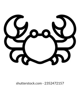 Crab line icon, marine life concept, seafood sign on white background, Crab silhouette icon in outline style mobile concept web design. Vector graphics.