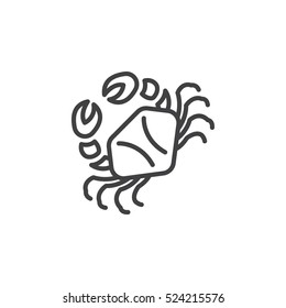 Crab line icon, outline vector sign, linear pictogram isolated on white. logo illustration