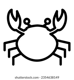 Crab line icon. Shellfish vector illustration isolated on white. Seafood outline style design, designed for web and app. Eps 10