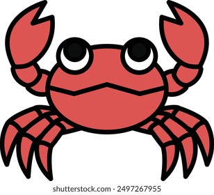 A crab in line icon style