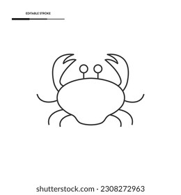 Crab Line Icon Vector Design.