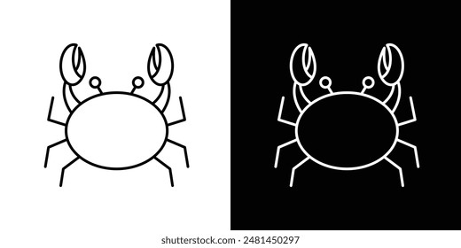 Crab line icon vector illustration set.