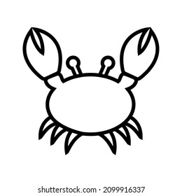 Crab line icon, vector logo isolated on white background