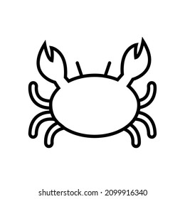 Crab line icon, vector logo isolated on white background