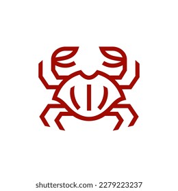 crab line logo vector design, simple modern animal logo pictogram design of seafood brand