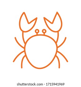 crab line style icon design Sea life ecosystem fauna ocean underwater water nature marine tropical theme Vector illustration