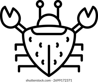 Crab Line vector Icon Design