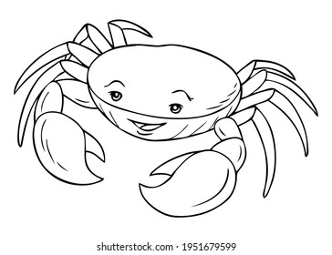 ilustración vectorial de línea de cangrejo,
aislado en fondo blanco.vista superior