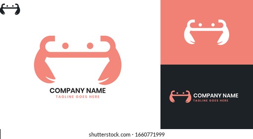 Crab Logo - All elements on this template are editable with vector software