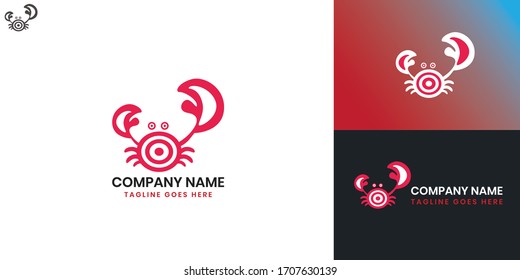 Crab Logo - All elements on this template are editable with vector software