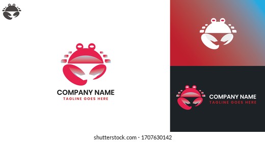 Crab Logo - All elements on this template are editable with vector software