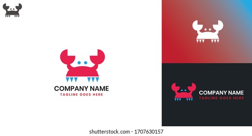 Crab Logo - All elements on this template are editable with vector software