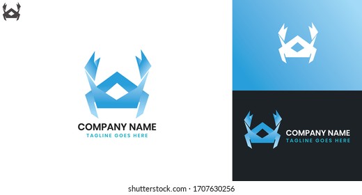 Crab Logo - All elements on this template are editable with vector software
