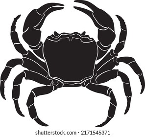 crab logo black design handmade silhouette 