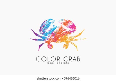 Crab logo. Color crab logo design. Seafood logo. Creative logo.