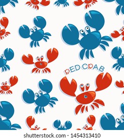 CRAB. Logo. Company name. Lettering. Design for corporate identity restaurant, shop, processing plant. White background.