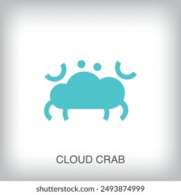 Crab logo from creative cloud. Unique ocean creature and business, company logo template. vector