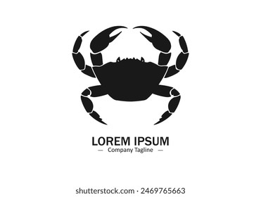 Crab Logo Design icon vector silhouette isolated