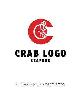 cangrejo logo diseño letra c concepto de Vector para empresa de restauración