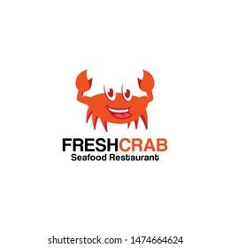 Crab Logo Design Vector for Food, Restaurant Mascot Logo and Icon