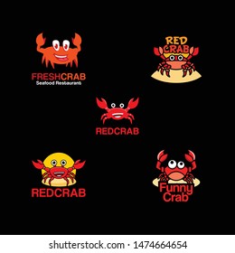 Crab Logo Design Vector for Food, Restaurant Mascot Logo and Icon