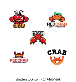 Crab Logo Design Vector for Food, Restaurant Mascot Logo and Icon