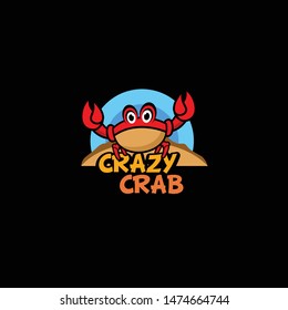 Crab Logo Design Vector for Food, Restaurant Mascot Logo and Icon