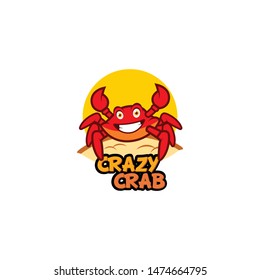 Crab Logo Design Vector for Food, Restaurant Mascot Logo and Icon