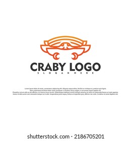 Crab Logo Design Vector Illustration Template. Modern Logo Design.