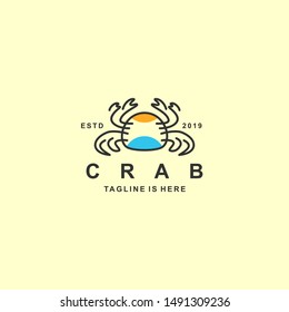 Crab logo with flat design