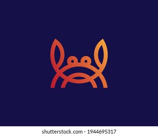 crab logo with gradient color, crab icon mascot