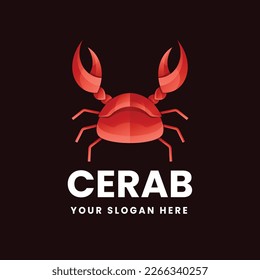 Crab logo gradient vector illustration