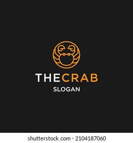 Crab logo icon flat design template 
