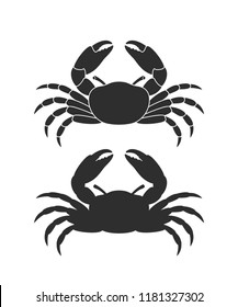 Crab logo. Isolated crab on white background. Silhouette
