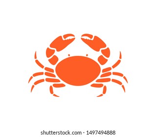Crab logo. Isolated crab on white background