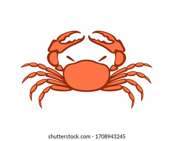 Crab logo. Isolated crab on white background