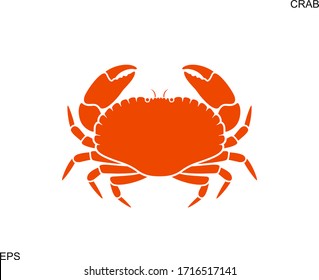 Crab logo. Isolated crab on white background