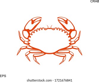 Crab logo. Isolated crab on white background