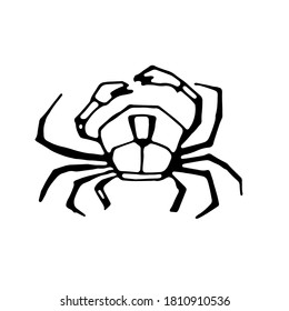 Crab logo. Isolated crab on white background.