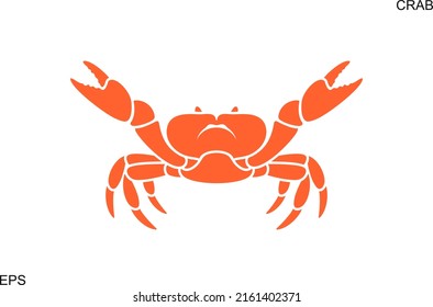 Crab logo. Isolated crab on white background
