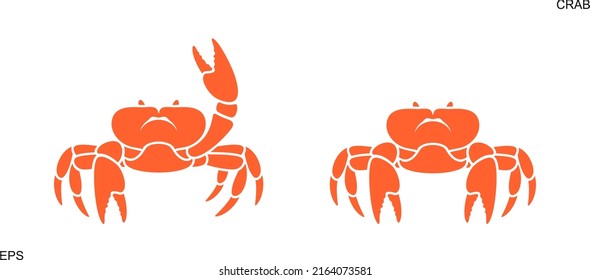 Crab logo. Isolated crab on white background