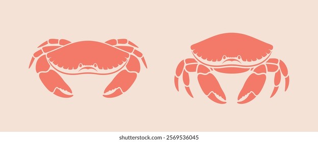 Crab logo. Isolated crab on white background