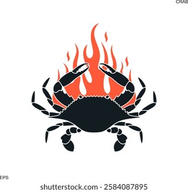 Crab logo. Isolated crab on white background