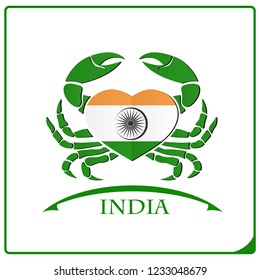 crab logo made from the flag of India