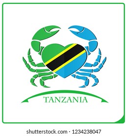 crab logo made from the flag of Tanzania