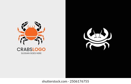 Crab logo, minimalist crab icon sample ocean fish restaurant menu sea fresh crab food graphic design symbol element