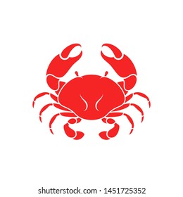 Crab. Logo. Prepared crab on white background