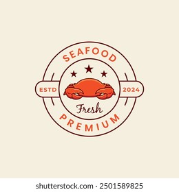 crab logo  seafood  restaurant  badge  icon symbol illustration design vector