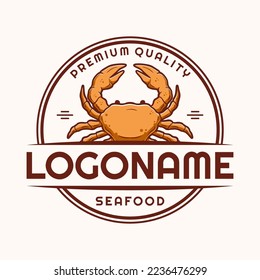 Crab logo template, suitable for seafood restaurant and cafe